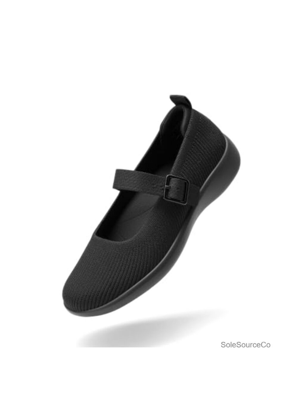 Womens Ballet Mary Jane Flats Knit Upper Memory Foam Cushioning Machine Washable